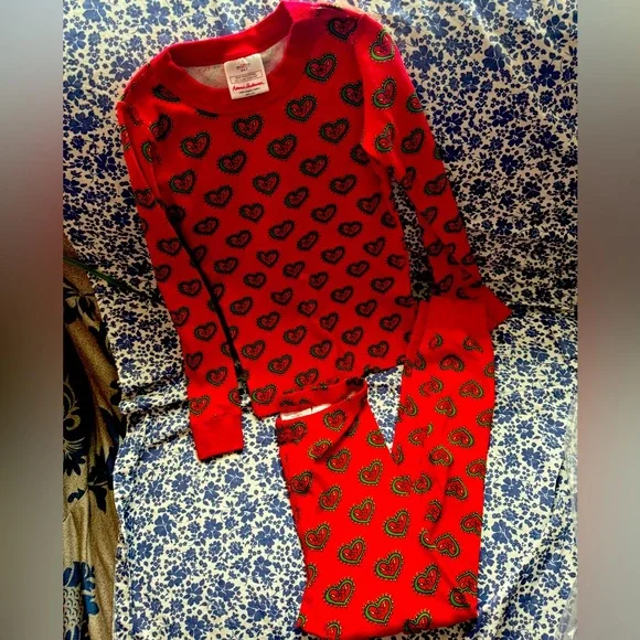 Hannah andersson Valentine’s Day girls size 6-7 pj pajamas - Picture 1 of 2